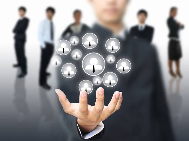 Business professionals collaborating during a recruitment interview